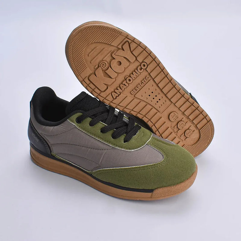 Tênis Infantil Menino Kidy RK 70 Verde Musgo com Preto