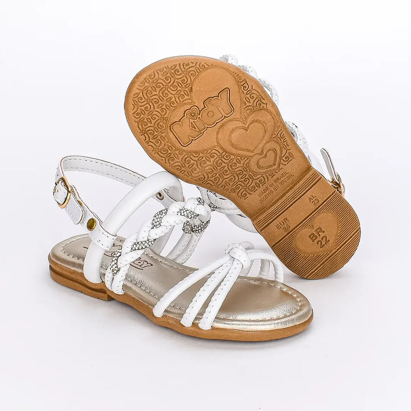 Sandália Infantil Feminina Kidy Amar Comfort Branca
