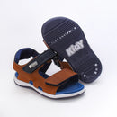 Sandália Infantil Papete Kidy Fecho Duplo Marrom e Azul