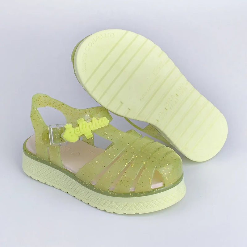 Sandália Kidy Gloss Belinha Amarelo Gliter