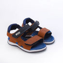 Sandália Infantil Papete Kidy Fecho Duplo Marrom e Azul