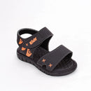 Sandália Infantil Kidy Toys Com Brinquedo Surpresa Preto Laranja Neon