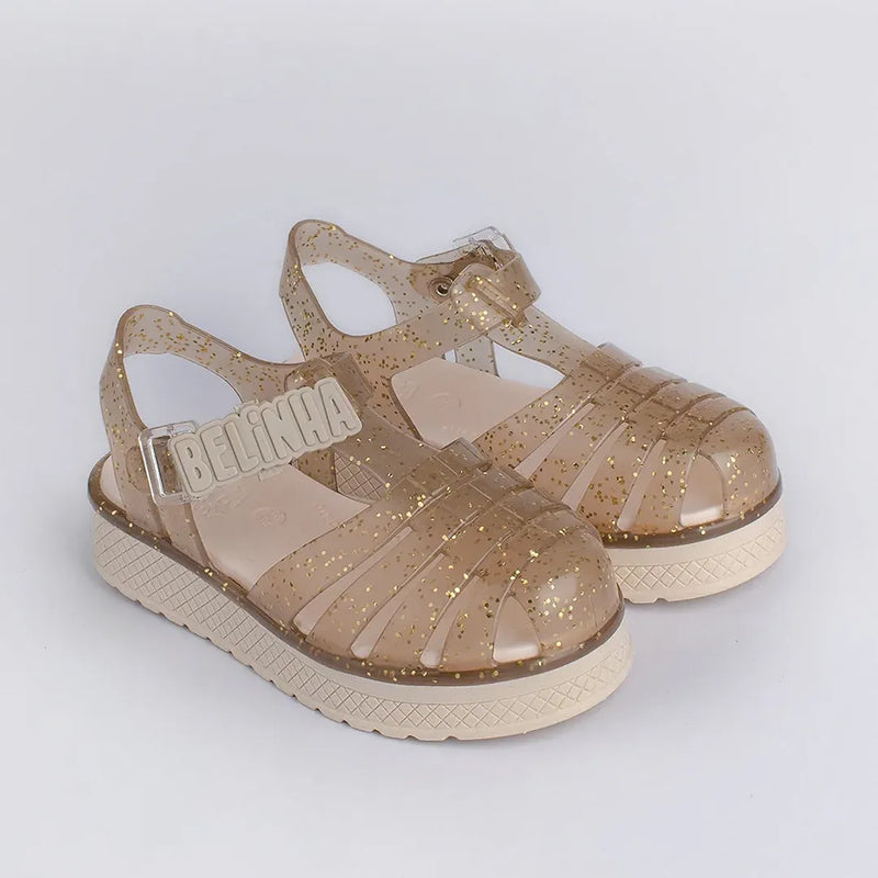 Sandália Kidy Belinha Gloss Ouro Glitter