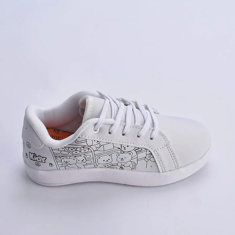Tenis Hype Kidy Goods Branco + Livro de Colorir Kidy Goods