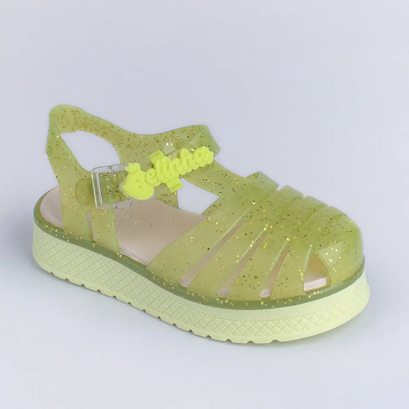 Sandália Kidy Gloss Belinha Amarelo Gliter