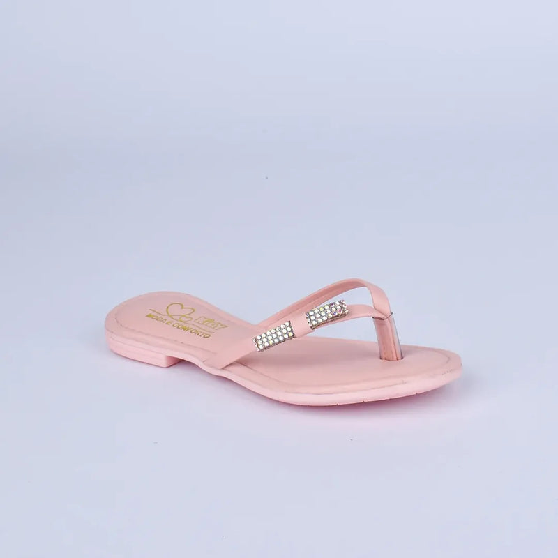 Sandália Rasteira Infantil Kidy Flat Ibiza Nude com Tereré - Confortável e Estilosa