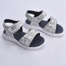 Sandália Kidy Toys Branco e Azul Marinho + Livro de Colorir Kidy Goods