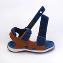 Sandália Infantil Papete Kidy Fecho Duplo Marrom e Azul