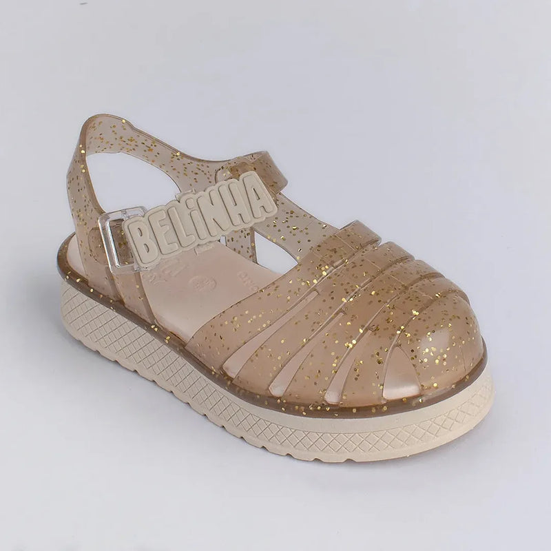 Sandália Kidy Belinha Gloss Ouro Glitter