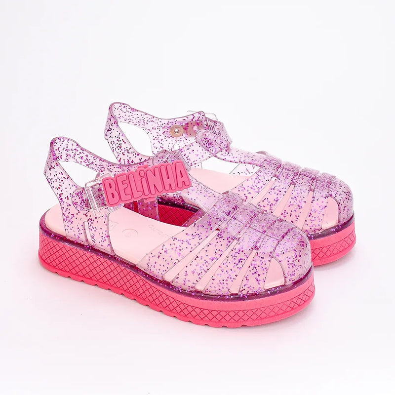 Sandália Infantil Plataforma Belinha Pink Gliter
