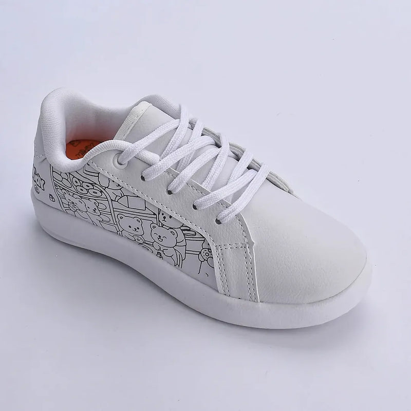 Tenis Hype Kidy Goods Branco + Livro de Colorir Kidy Goods