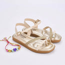 Rasteira Flat Marfim Ouro