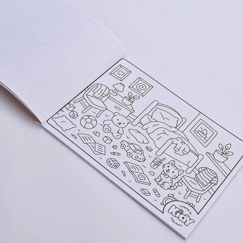 Sandália Kidy Toys Branco e Azul Marinho + Livro de Colorir Kidy Goods