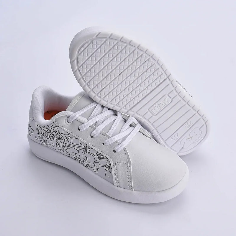 Tenis Hype Kidy Goods Branco + Livro de Colorir Kidy Goods