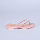 Sandália Rasteira Infantil Kidy Flat Ibiza Nude com Tereré - Confortável e Estilosa