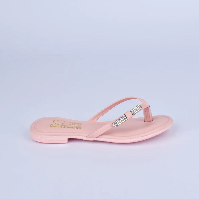 Sandália Rasteira Infantil Kidy Flat Ibiza Nude com Tereré - Confortável e Estilosa