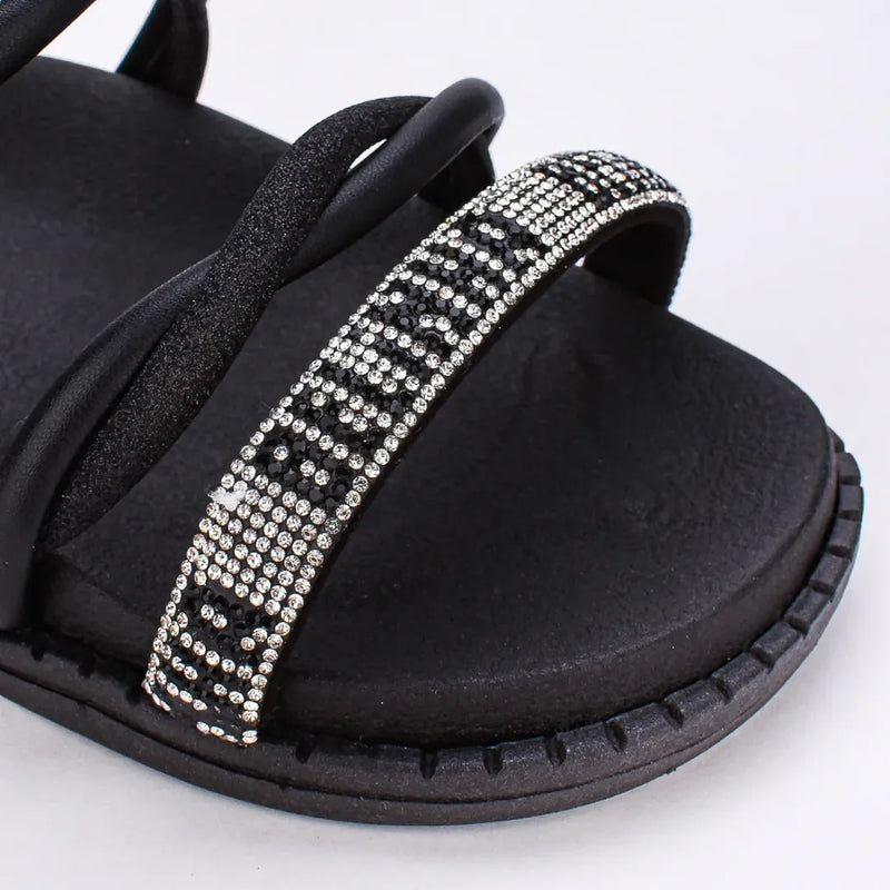 Sandália Infantil Plataforma Belinha Preto Gliter