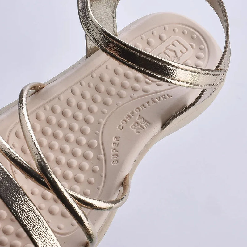 Sandália Kidy Fly Ouro + Kidy Goods Livro de Colorir