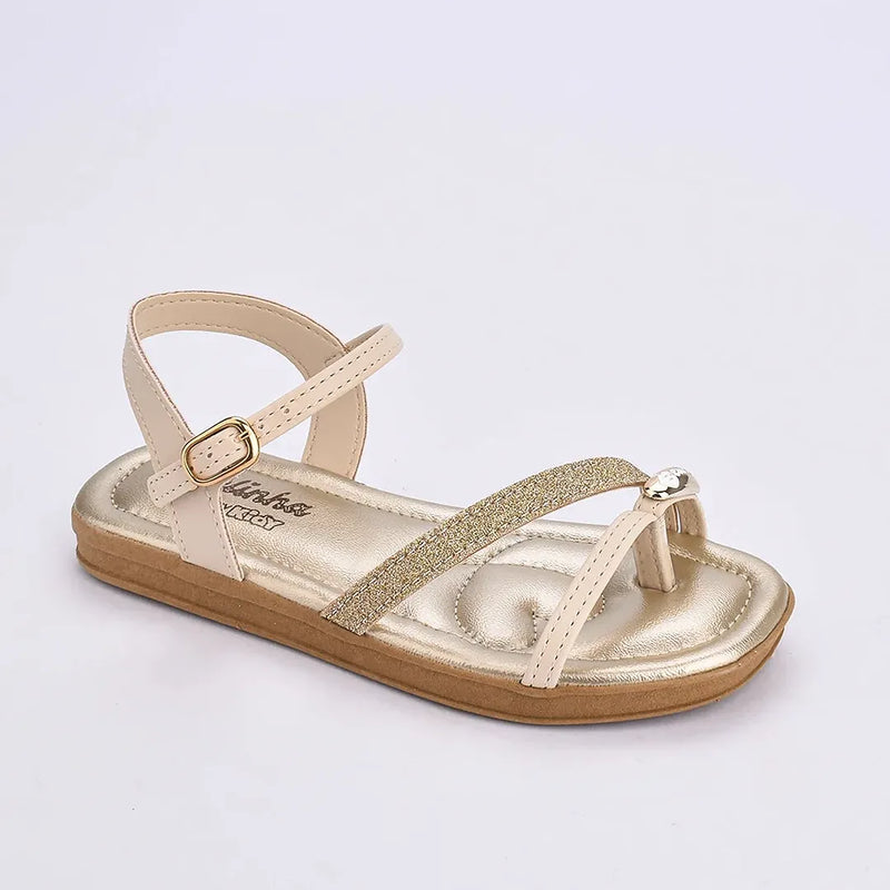 Rasteira Flat Marfim Ouro