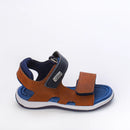 Sandália Infantil Papete Kidy Fecho Duplo Marrom e Azul