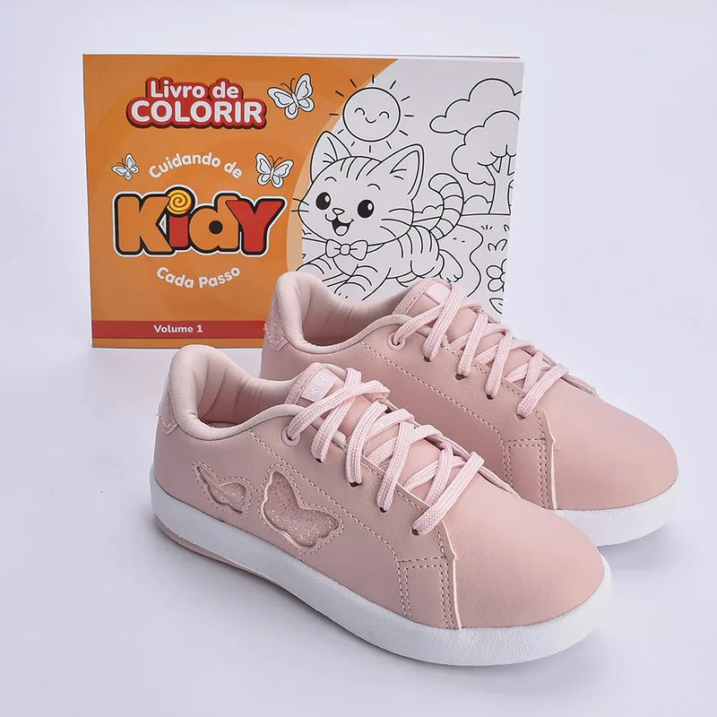 Tenis Hype Kidy Goods Nude + Livro de Colorir Kidy Goods
