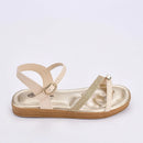 Rasteira Flat Marfim Ouro