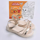 Sandália Kidy Fly Ouro + Kidy Goods Livro de Colorir